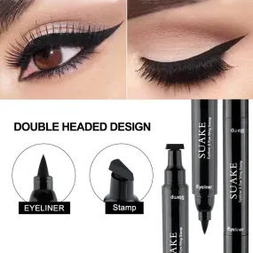 2 In1 Stamp Liquid Eyeliner Pencil Waterproof Fast Dry Double-ended Black Seal Eye Liner Pen Make Up for Women Cosmetics