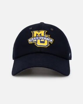 47 Brand Marquette Golden Eagles Wooly Clean Up Strapback Navy