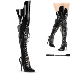 5 Inch Heel SEDUCE-3082 Black Stretch Patent