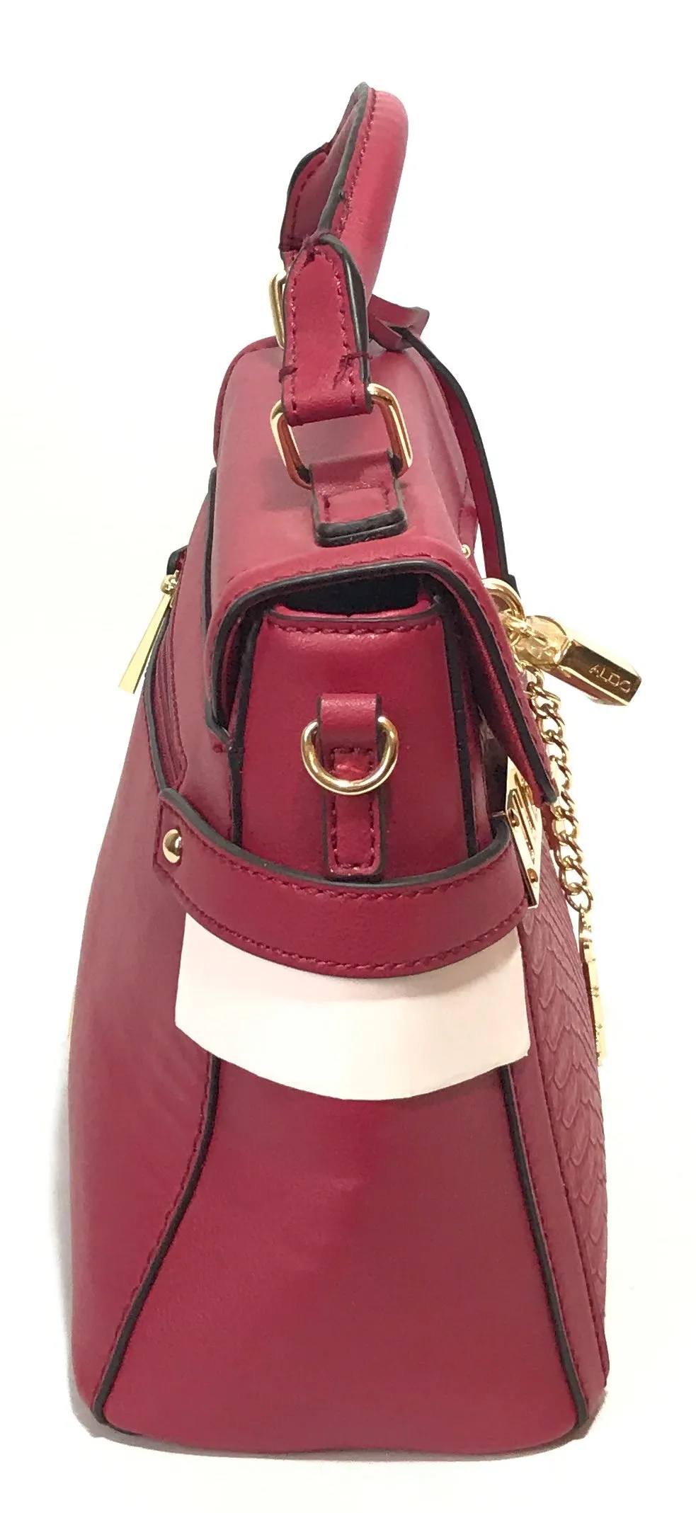 ALDO Maroon Textured Satchel | Brand New |