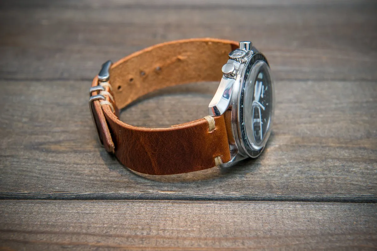 Badalassi Congac Wax  leather watch strap. Hand-made to order in Finland.