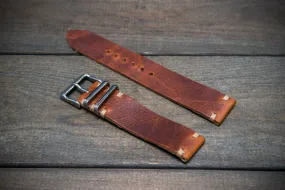 Badalassi Congac Wax  leather watch strap. Hand-made to order in Finland.