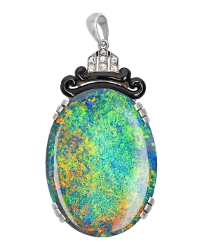 Classic Australian Black Opal Pendant, 26.04 Carats