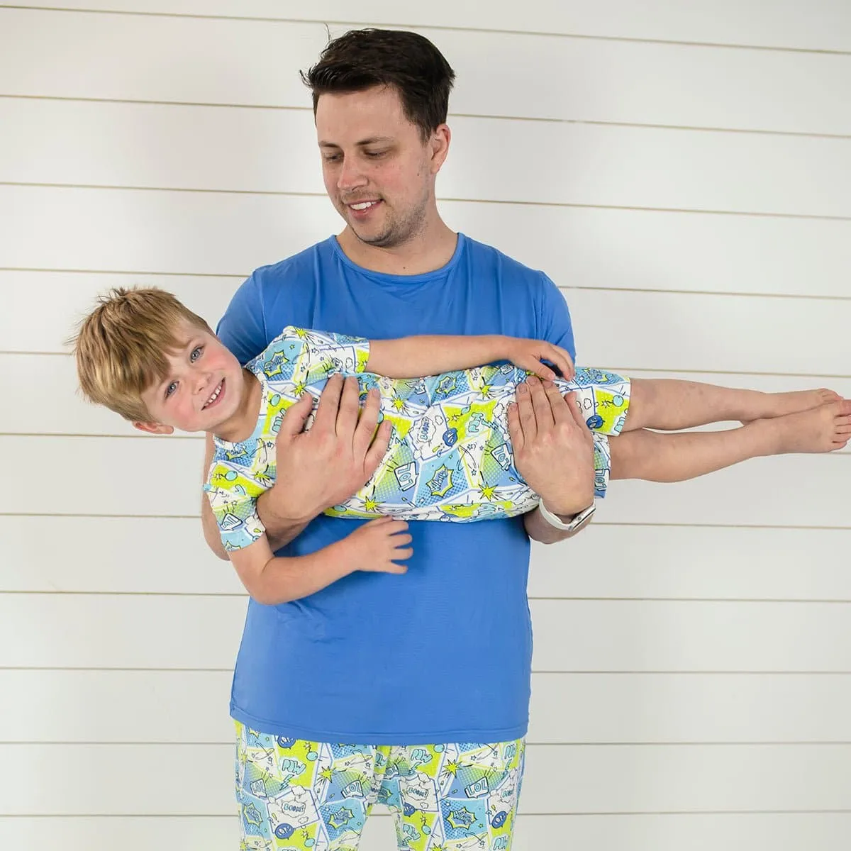 Comic Blue Men's Pajama Set