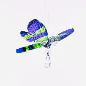 Dazzle Glass Dragonfly Green and Purple 4