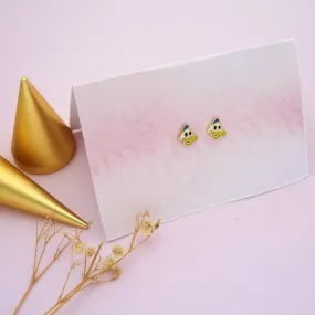 Gold Cartoon Donaldduck Earrings 18KT - FKJERN18K9374