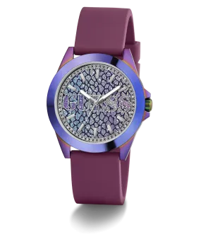 GUESS Ladies Purple Iridescent Analog Watch