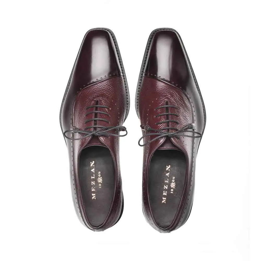 Mezlan Postdam Burgundy Calfskin Leather Mens Oxford