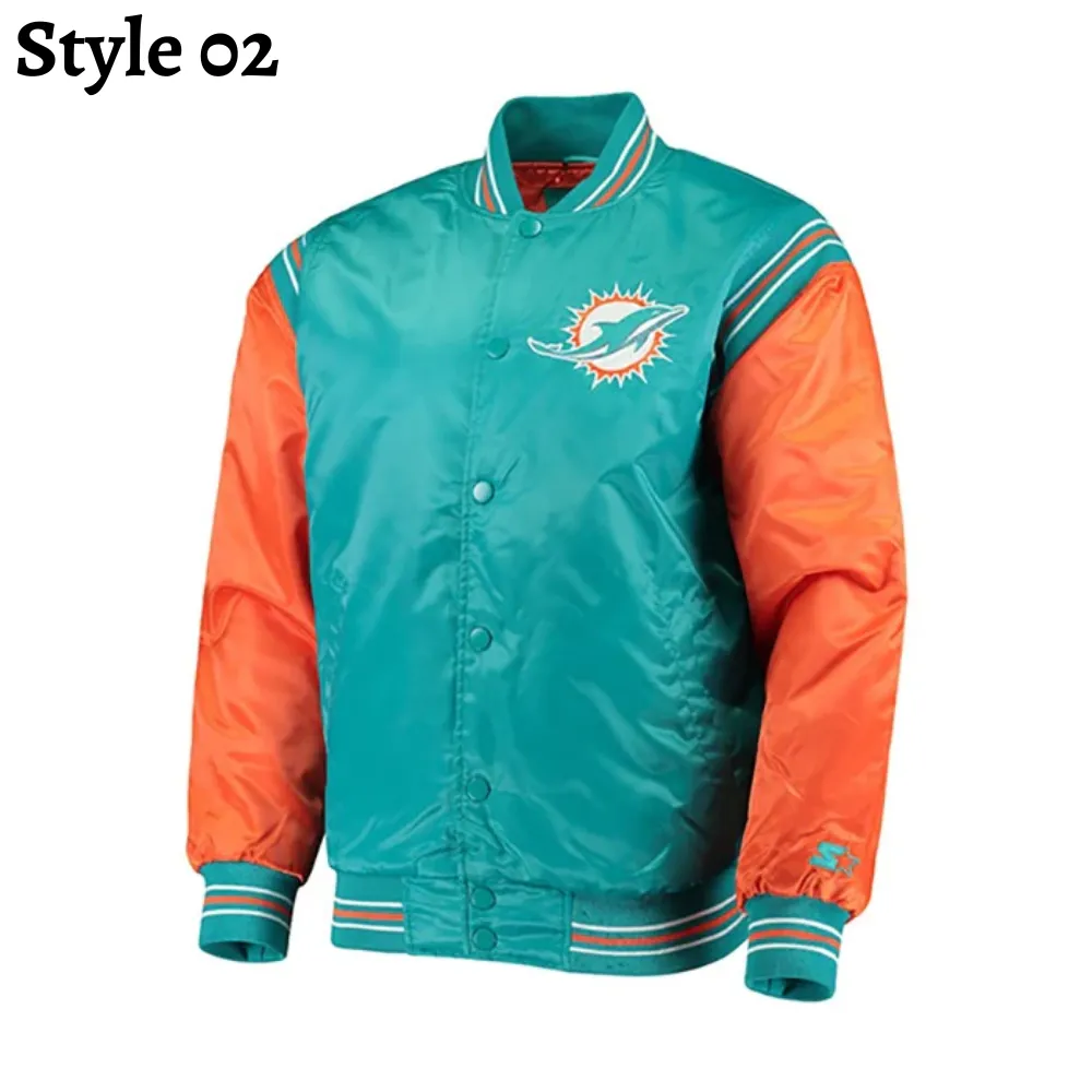 Miami Dolphins Satin Varsity Jacket