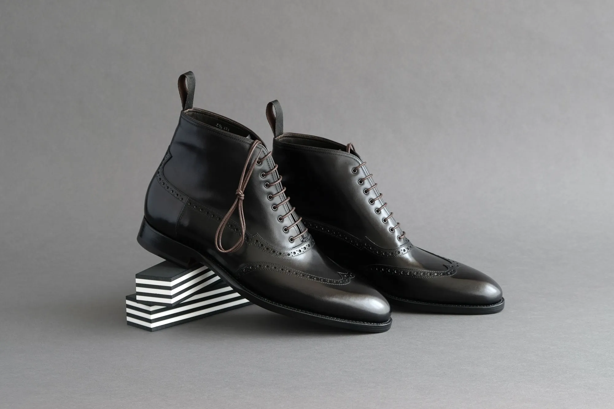 OneSevenOne.Balmoral III Black Balmoral Boots from Calf Leather