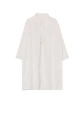 THIN COTTON TWILL PLEATED SHIRT DRESS